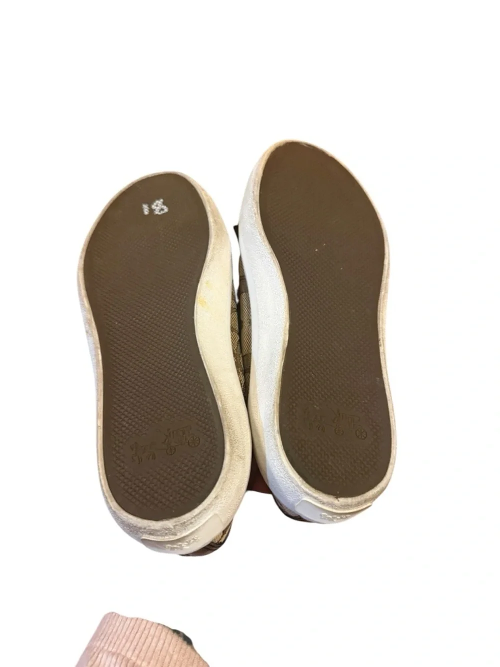 Coach Brown Monogram Low-Top Sneakers with Red Insole